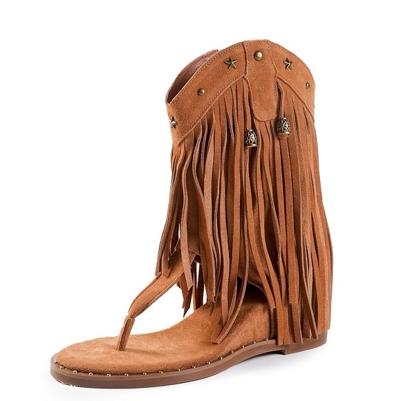 Tassel Gladiator Flats Sandal Thong Flip Flops Sandal Rivets Bohemian Fringe 7 - Picture 1 of 6